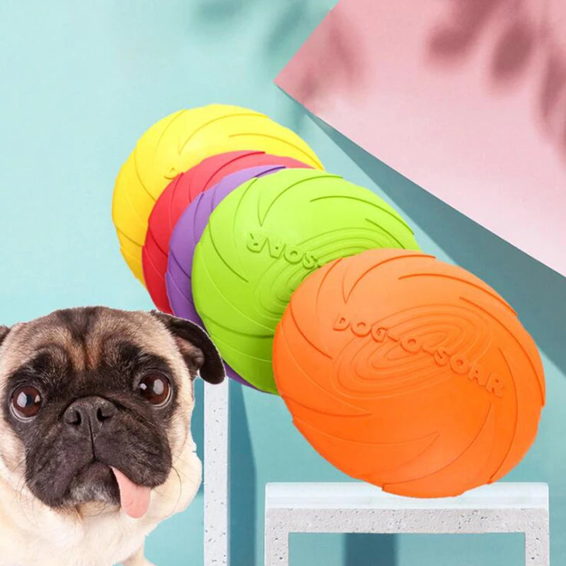 Soft Flexible Rubber Flying Disc for Dogs 4 Colors Foldable Interactive Pet Toy Training Supplies S M L Sizes