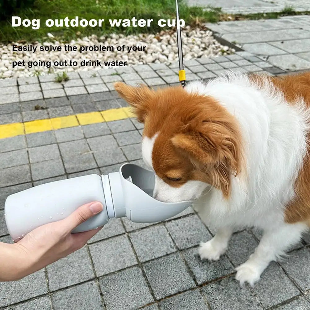 Collapsible Portable Travel Dog Water Bottle with Food Storage Universal Plastic Dog Feeder for Walking