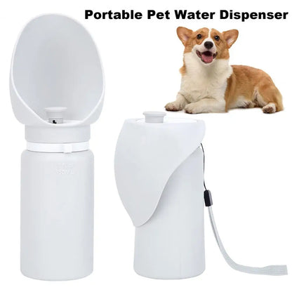 Collapsible Portable Travel Dog Water Bottle with Food Storage Universal Plastic Dog Feeder for Walking