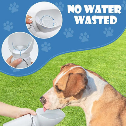Collapsible Portable Travel Dog Water Bottle with Food Storage Universal Plastic Dog Feeder for Walking