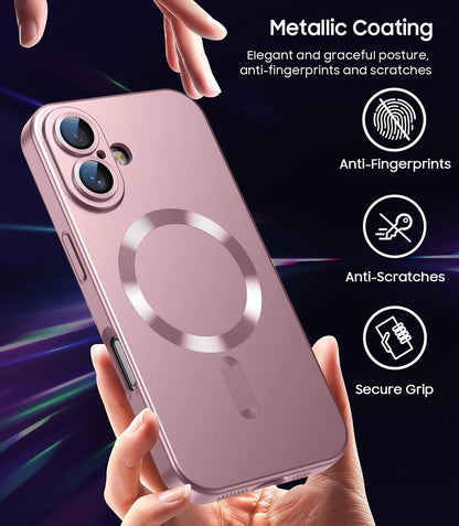 Magsafe Compatible Wireless Charge Phone Case for iPhone 16/15/14/13/12/11 pro Max plus - Magnetic Shockproof Silicone Cover with Camera Protection